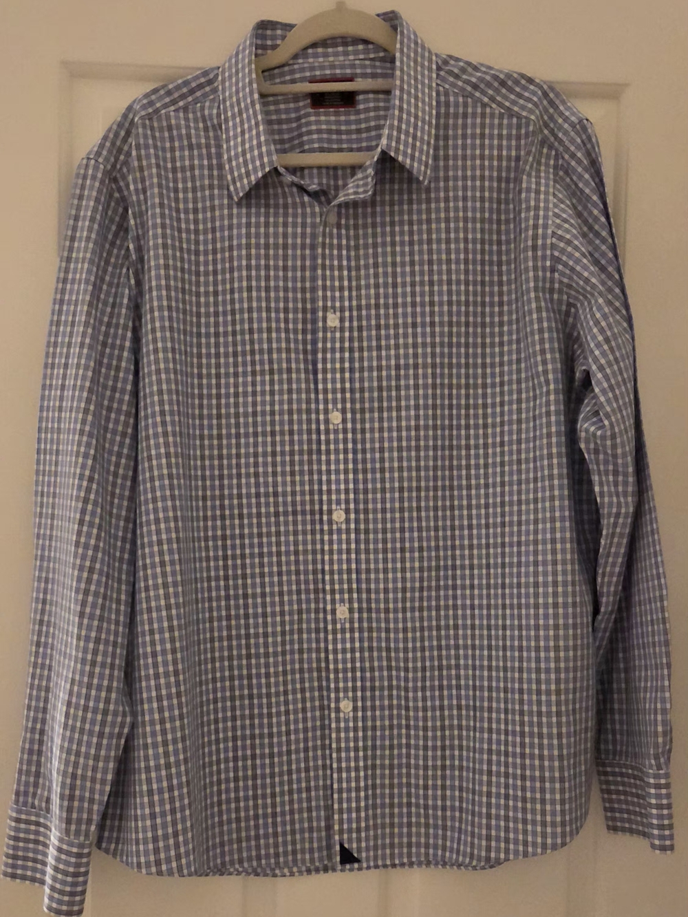 UNTUCKit XL Shirt Mens Durif WF Wrinkle Free Blue Check Long Sleeve Regular Fit